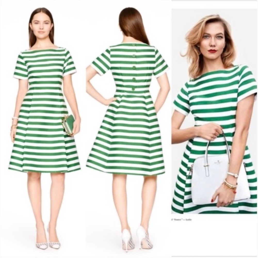 Kate spade green striped dress